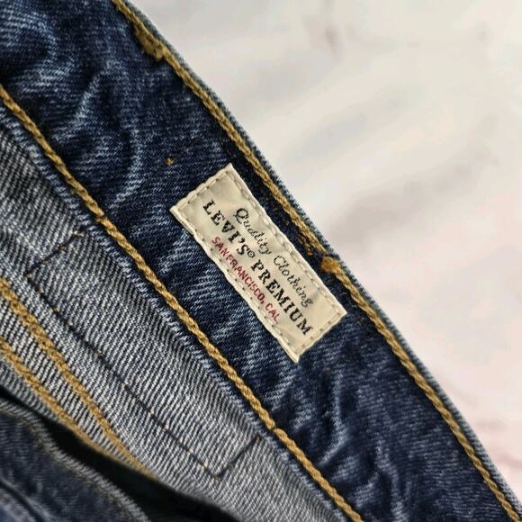 Levis Jeans Women 34 X 32 70s High Flare High Rise Distressed Premium Medium - Picture 9 of 13